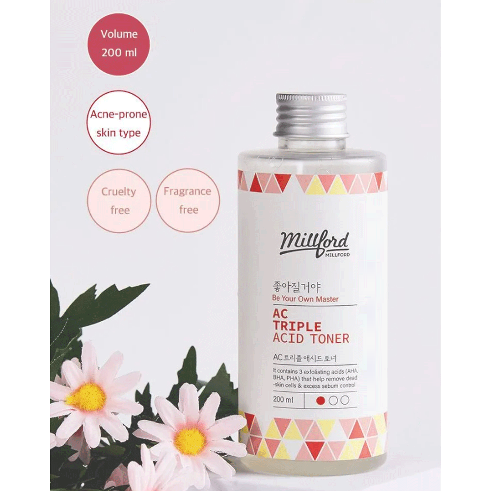 Millford AC Triple Acid Toner 200ml - DODOSKIN