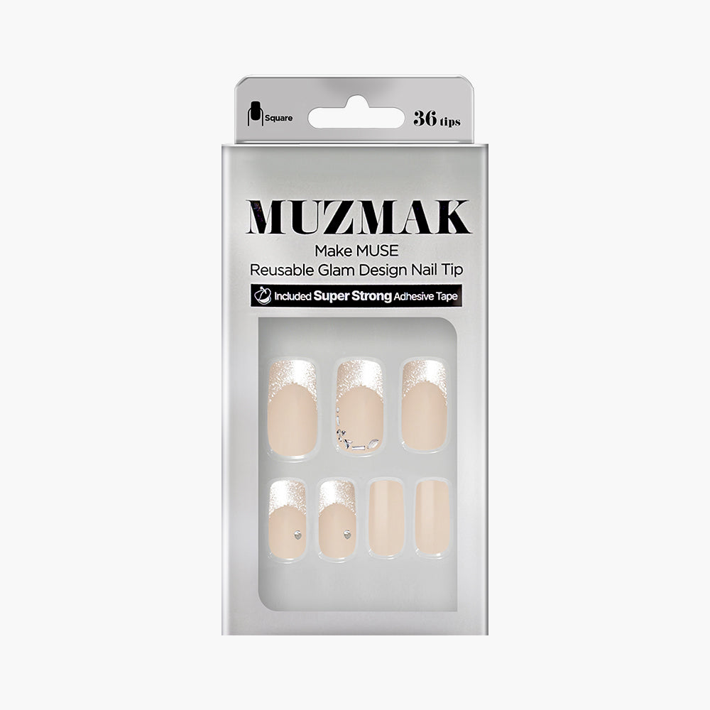MUZMAK Nail Tips 36pcs #Cinnamon Dust(Square)