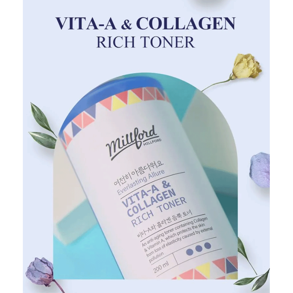 Millford Vita A & Collagen Rich Toner 200ml - DODOSKIN