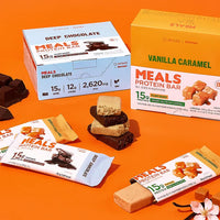 INTAKE Mills Protein 15g Bar 2 Types (8 Pieces: Deep Chocolate / Vanilla Caramel) — Choose 1 from 3 Options