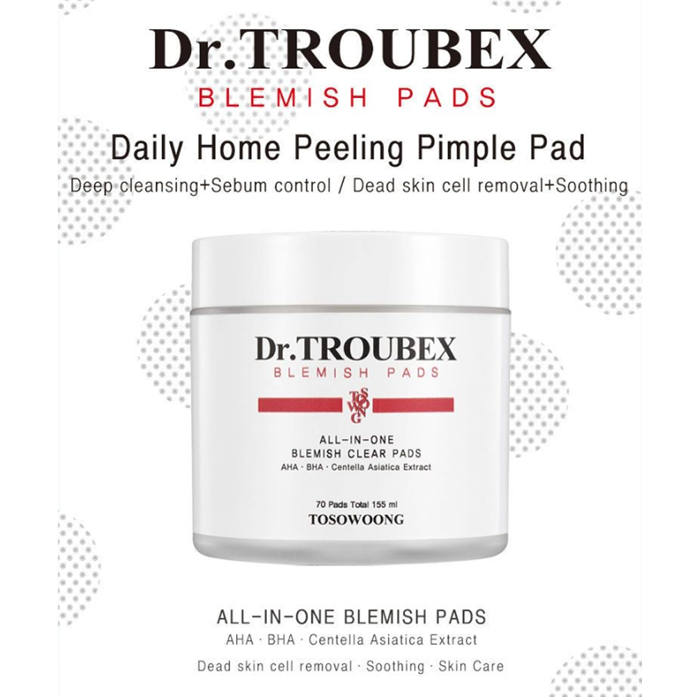 TOSOWOONG Dr. Troubex Blemish Pads 70pcs - DODOSKIN