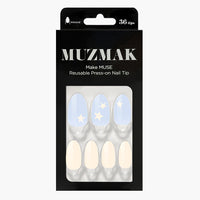 MUZMAK Nail Tips 36pcs #Starry(Almond)
