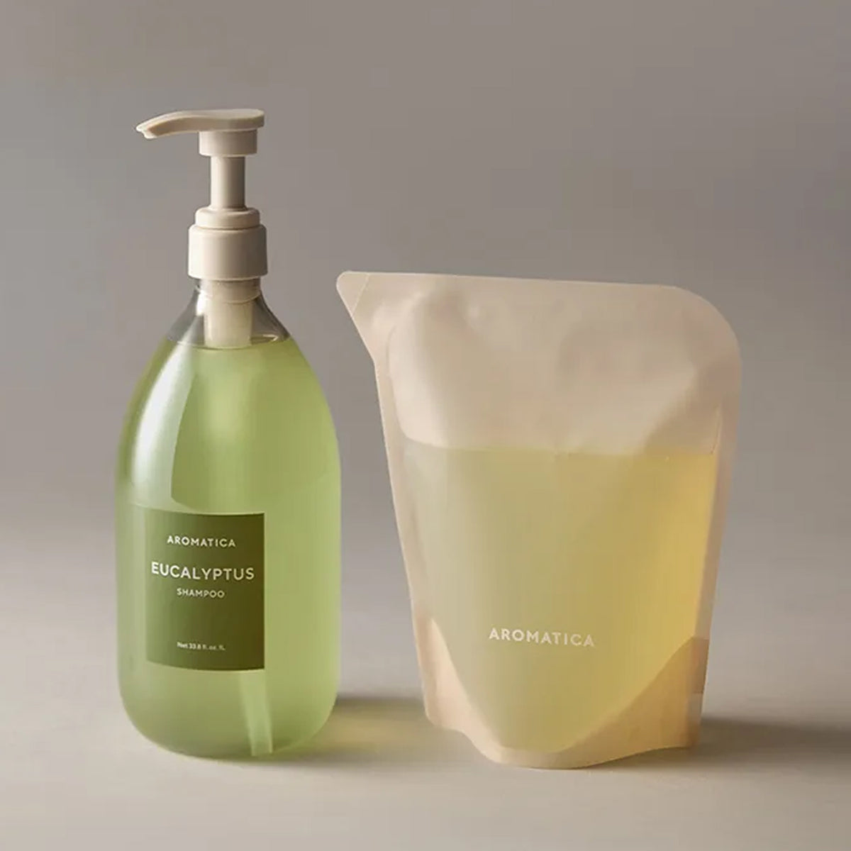 AROMATICA Eucalyptus Anti-Hair Loss Shampoo 1L + Refill 500ml Set