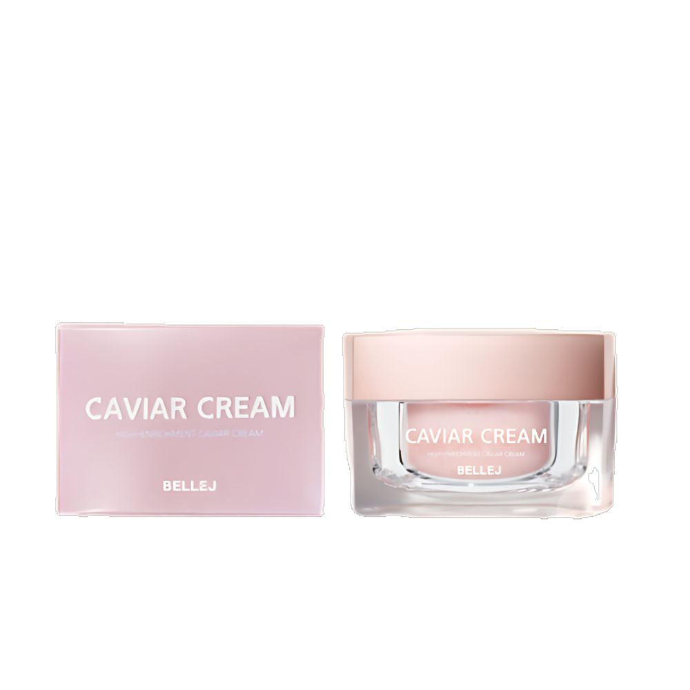 The BELLE J Caviar Cream 50ml is a luxurious skincare product enriched with caviar extract, known for its high nutrient content and anti-aging properties.