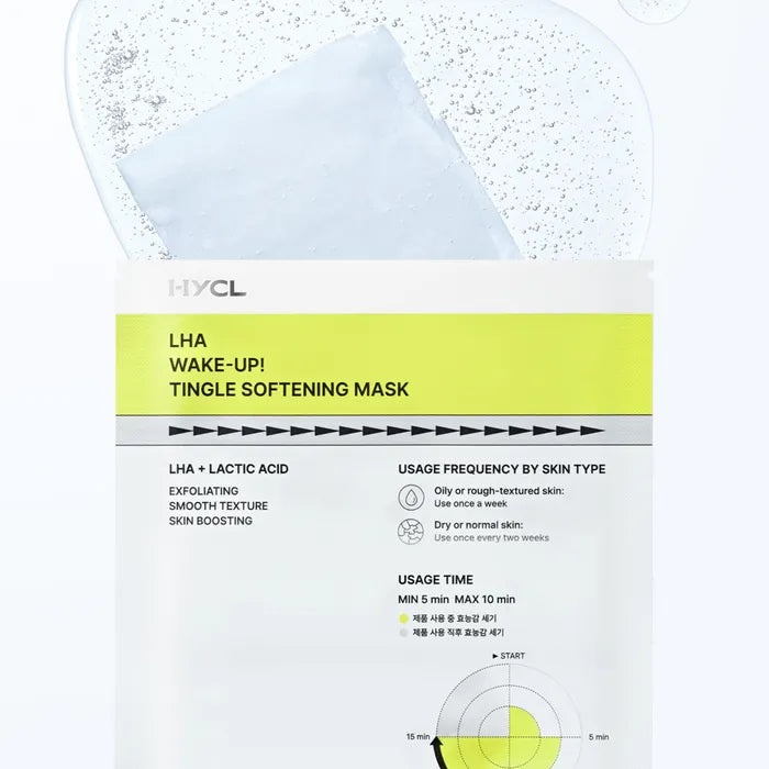 Hycl Raha Wake-up Tingle Softing Mask 15ml 1 Set (4 hojas)