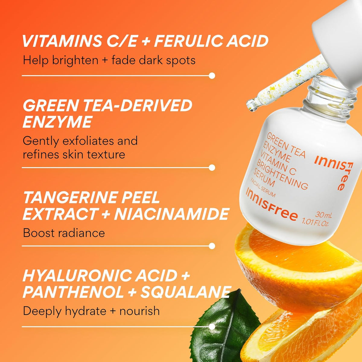 Innisfree Vitamin C Green Tea Enzyme Brightening Serum 30ml