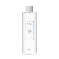 LIZ K Collagen Essence Toner 500ml bottle, designed to enhance skin hydration and elasticity for a youthful appearance.