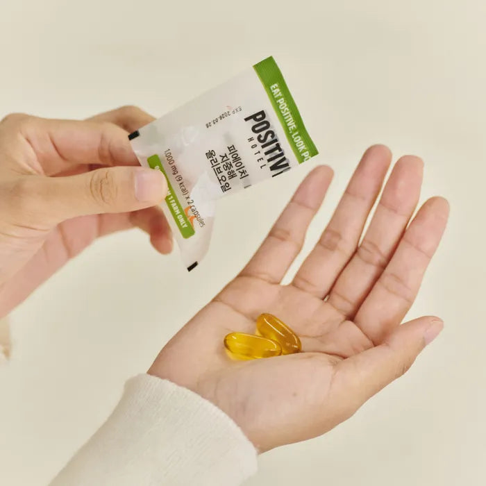 POSITIVE HOTEL Acidity 0.1 Premium Olive Oil Capsules - Mediterranean Olive Oil Coupage (1 Box / 30 Sachets)
