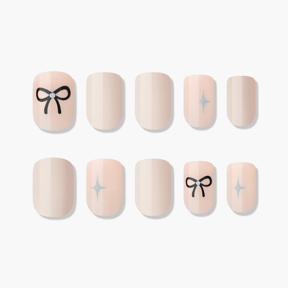 MUZMAK Nail Tips 36pcs #Ribbontie(Regular Square)
