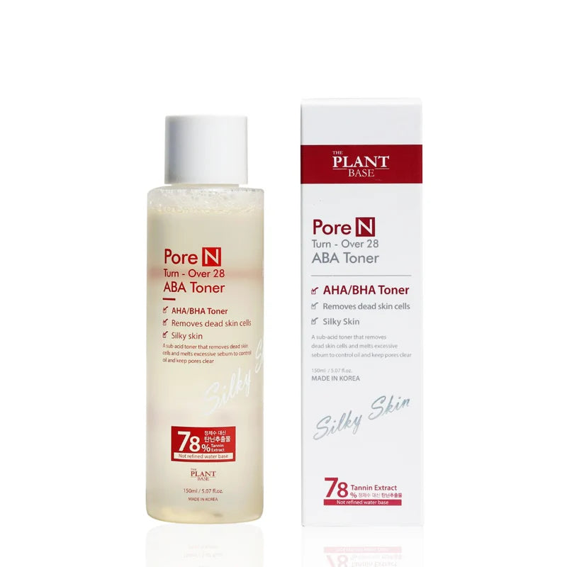 THE PLANT BASE Pore N Turn-Over 28 AHA BHA Toner 150ml - DODOSKIN