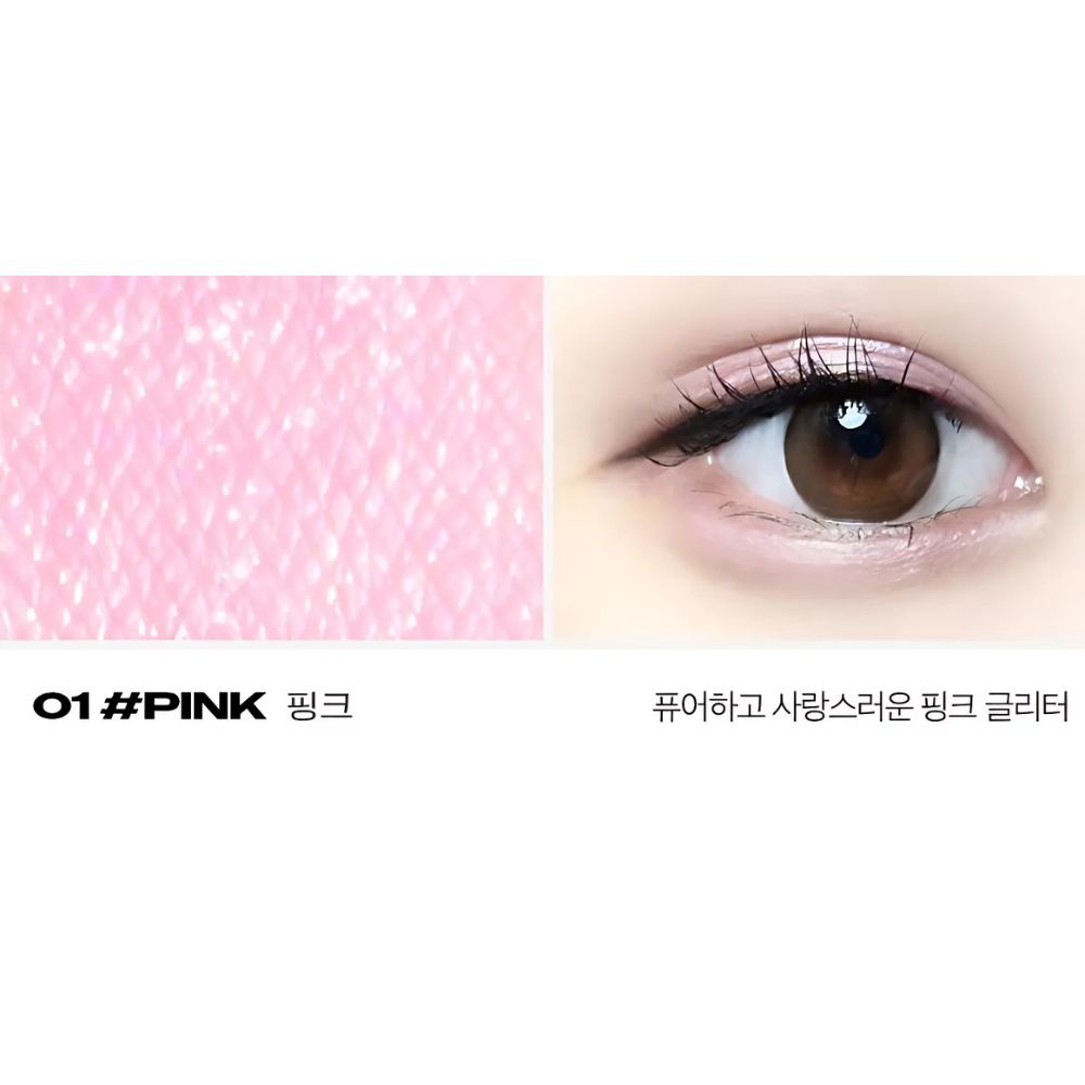 merrymonde Better Twim Glitter Pen Eyeliner 0.5g in 01 Pink.