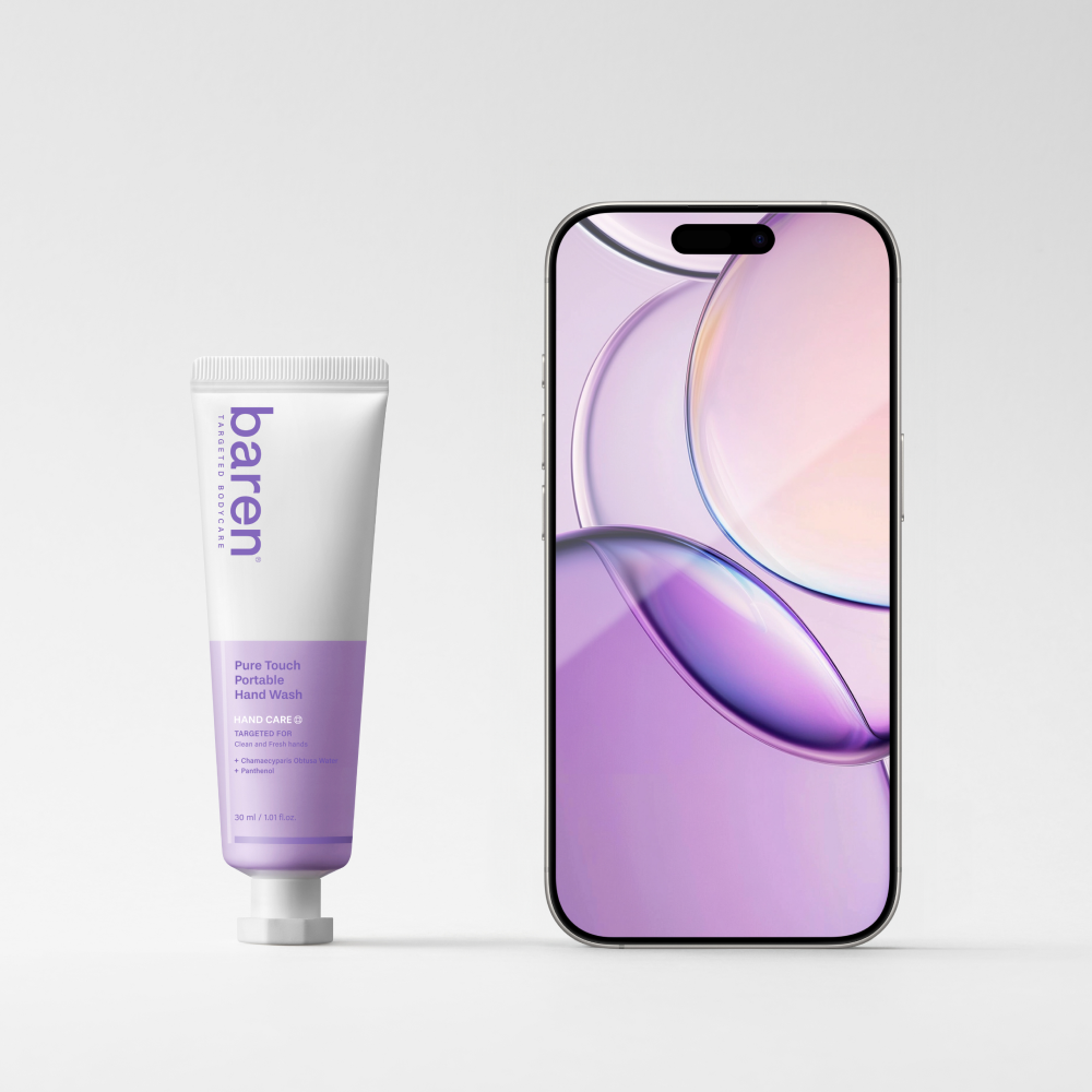 baren Foaming Hand Wash for Travel, Clear Sky Scent 30ml