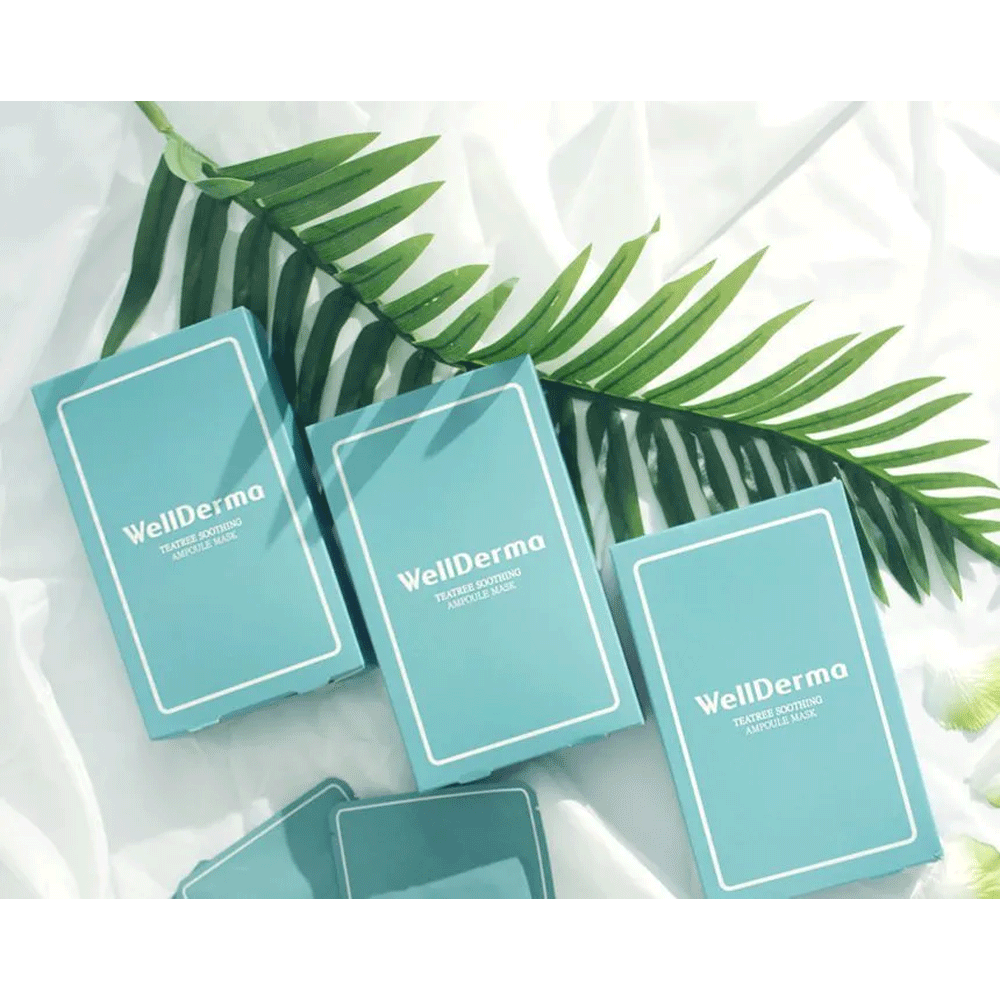(NEWA) WellDerma TeaTree Soothing Ampoule Mask Paper Box 25ml *10 pcs - DODOSKIN