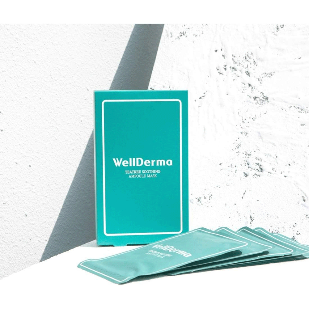 (NEWA) WellDerma TeaTree Soothing Ampoule Mask Paper Box 25ml *10 pcs - DODOSKIN