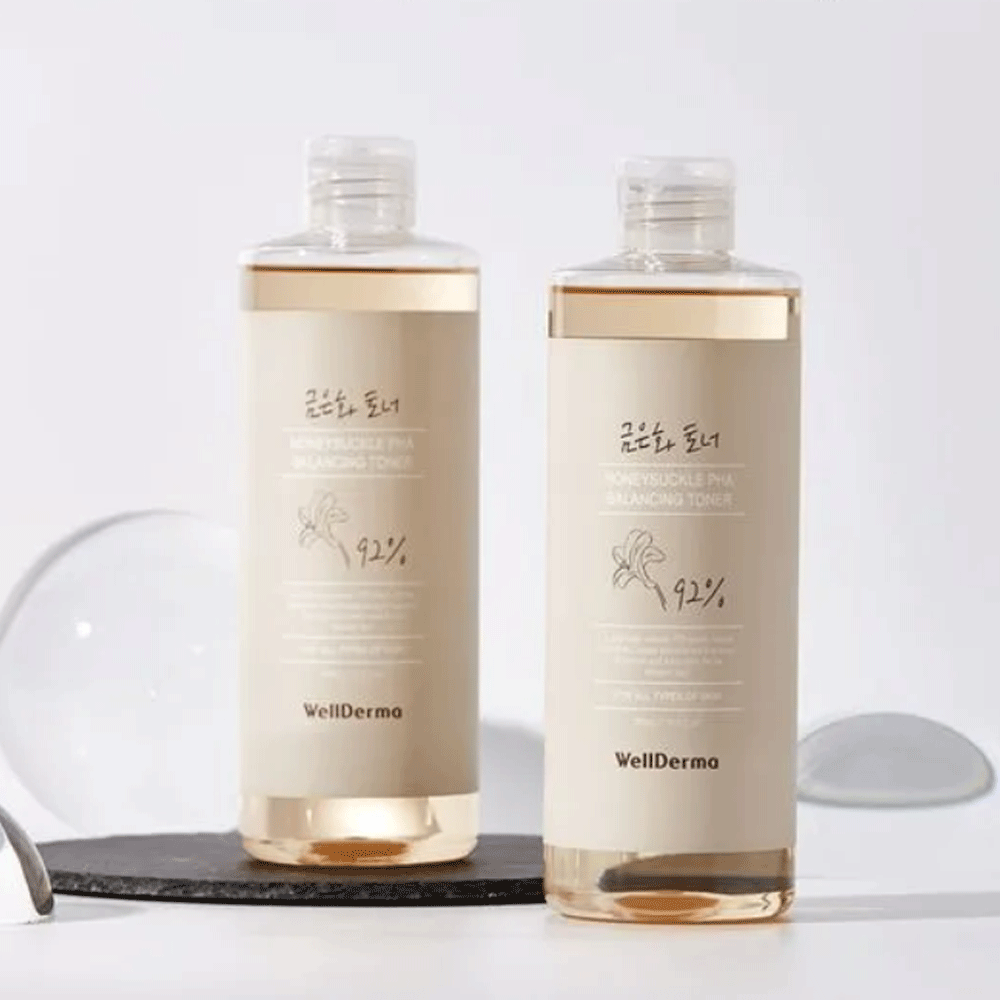 (NEWA) WellDerma Honeysuckle PHA Balancing Toner 500ml - DODOSKIN