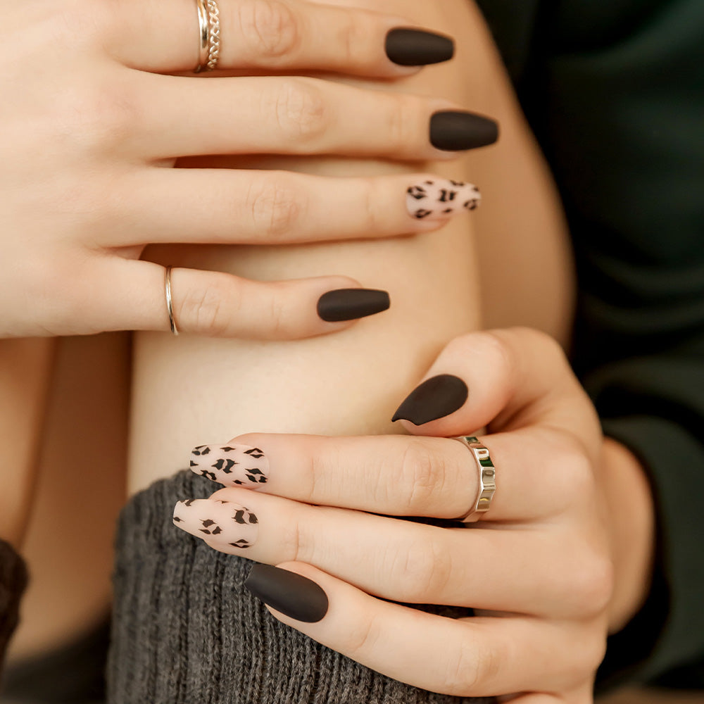MUZMAK Nail Tips 36pcs #Black Hope(Coffin)