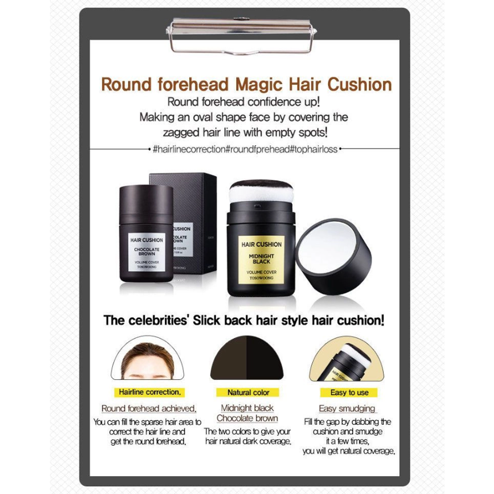 TOSOWOONG Magic Hair Cushion 26g (Black) - DODOSKIN
