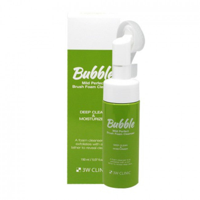 3W CLINIC Limpiador de espuma de cepillo de burbujas perfecta suave 150 ml