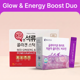 [Daily Glow & Energy Boost Duo] SAMJIWON Pomegranate Collagen Jelly (5 Pack) & BOTO Glutathione White Collagen (30 Sticks)