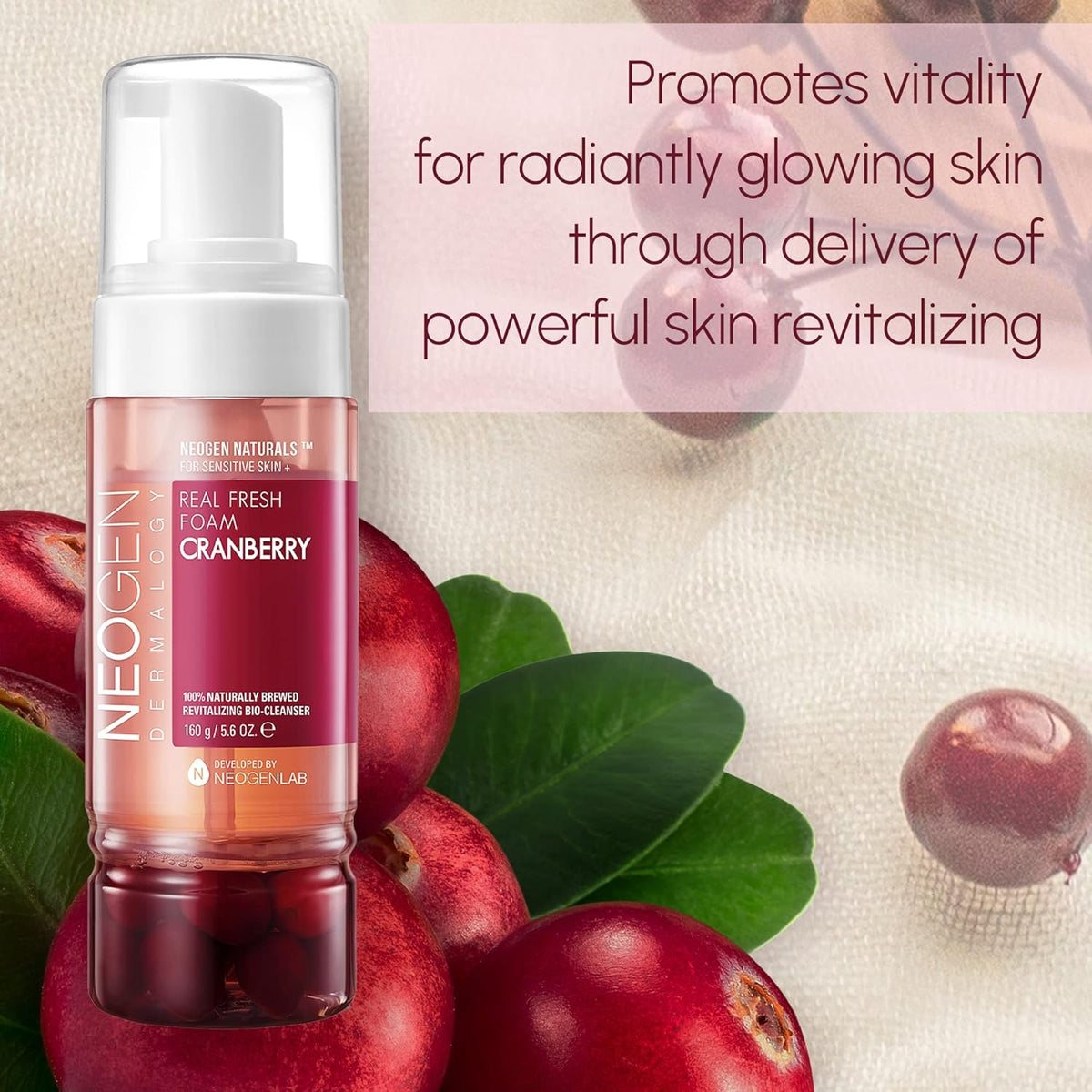 NEOGEN DERMALOGY Real Fresh Foam Cleanser Cranberry 160g - DODOSKIN
