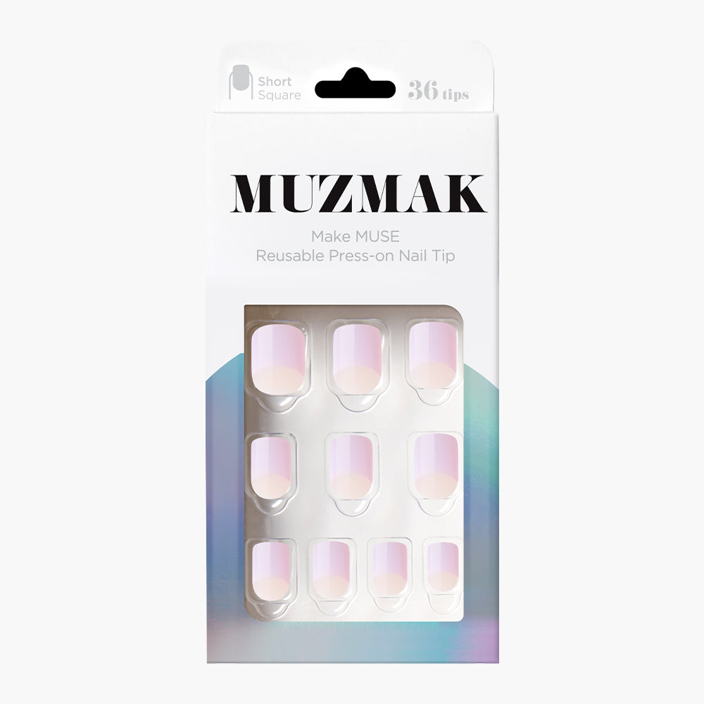 MUZMAK Nail Tips 36pcs #Ballerina(Short Square)
