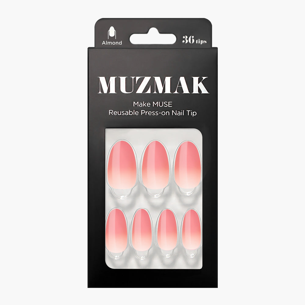 MUZMAK Nail Tips 36pcs #Berry ade(Almond)