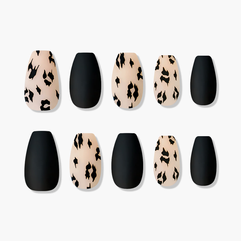 MUZMAK Nail Tips 36pcs #Black Hope(Coffin)