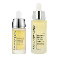 Two CNP Laboratory Propolis Energy Ampules, one 15ml and one 35ml, displayed together