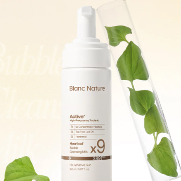 BLANCNATURE 9X Heartleaf Bubble Cleansing Milk 150ml
