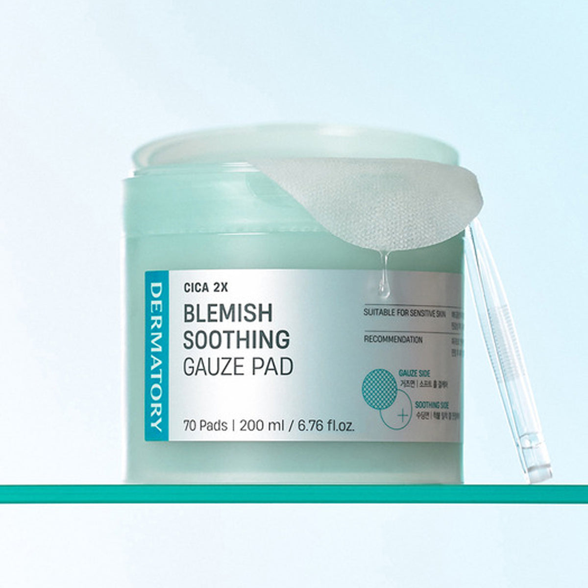 DERMATORY Cica 2x Blemish Soothing Gauze Pad 70 Pads