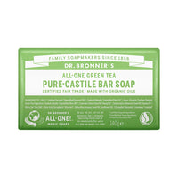 DR.BRONNER'S Green Tea Pure Castile Bar Soap 140g