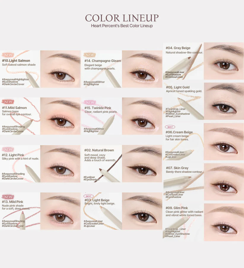 Heart Percent Dote On Mood Gel Eyeliner Pencil 0.5g