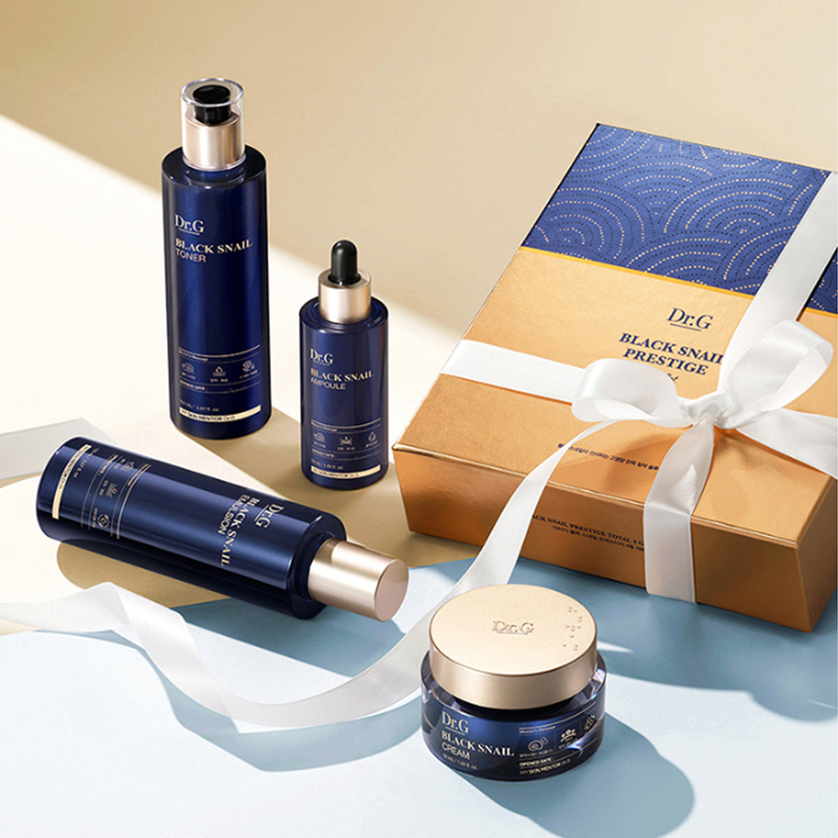 Dr.G Black Snail Prestige 4-Piece Full Set (Toner 150ml + Emulsion 150ml + Ampoule 50ml + Cream 50ml)