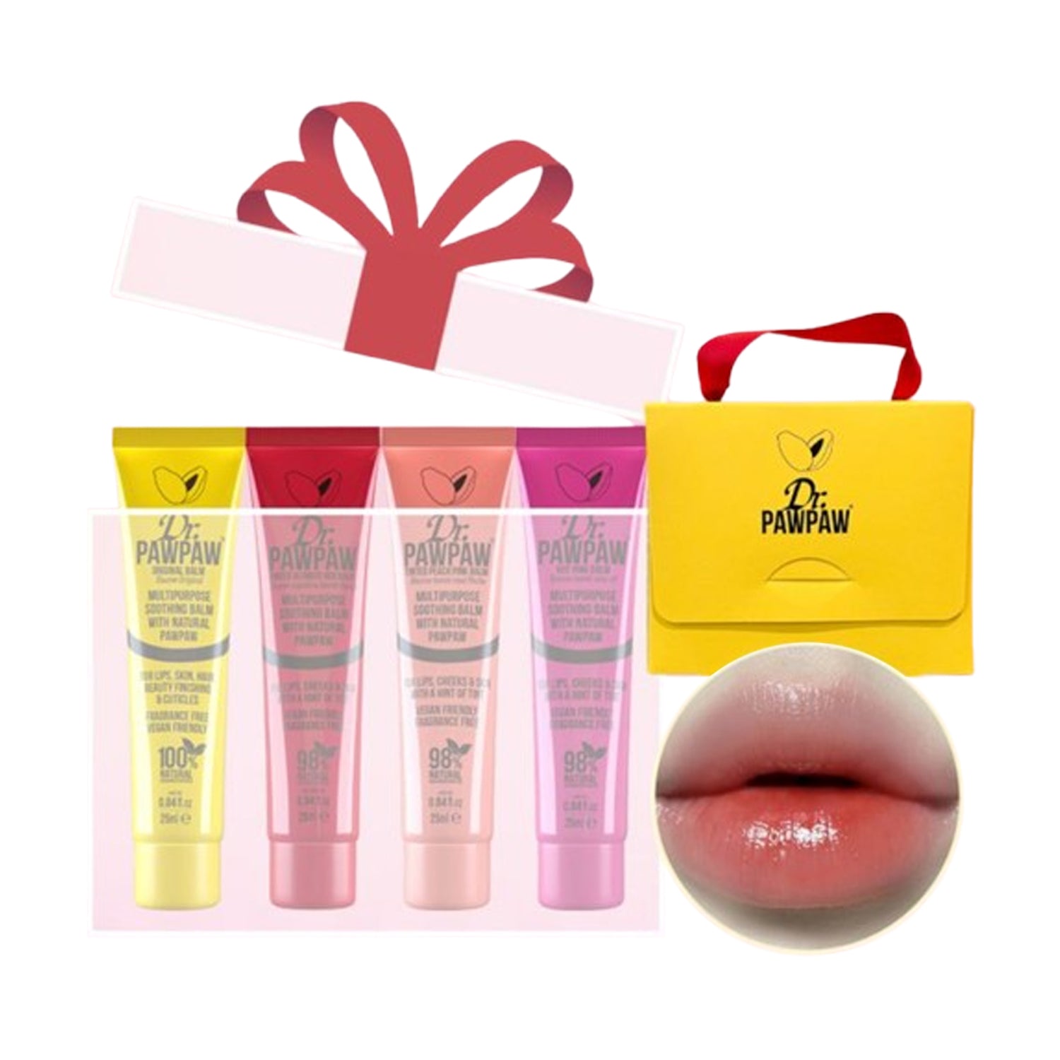 Dr.Pawpaw Lip Balm 25ml Original + Red + Peach Pink + Hot Pink + Mini Box Set