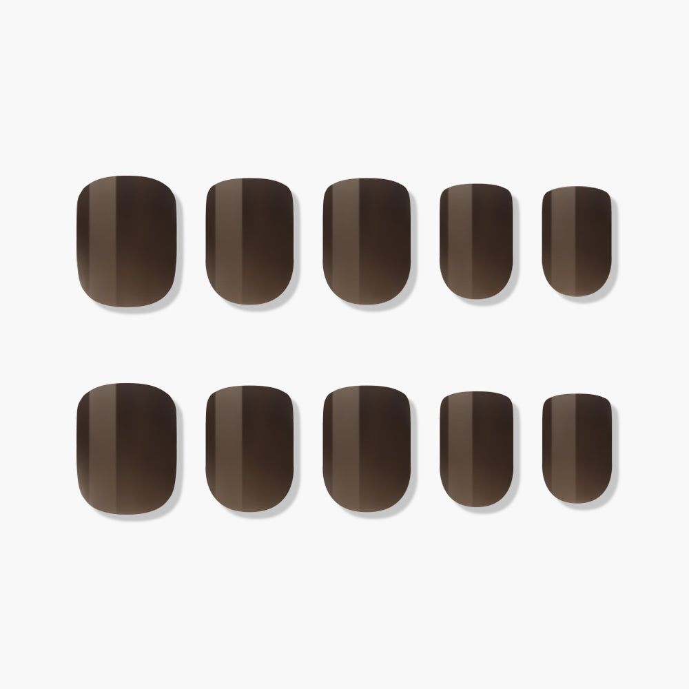 MUZMAK Nail Tips 36pcs #Earl Grey(Short Square)