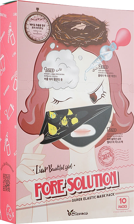 Elizavecca 3step Liar Beautiful Girl Pack Pore Solution 25ml 10 sheets