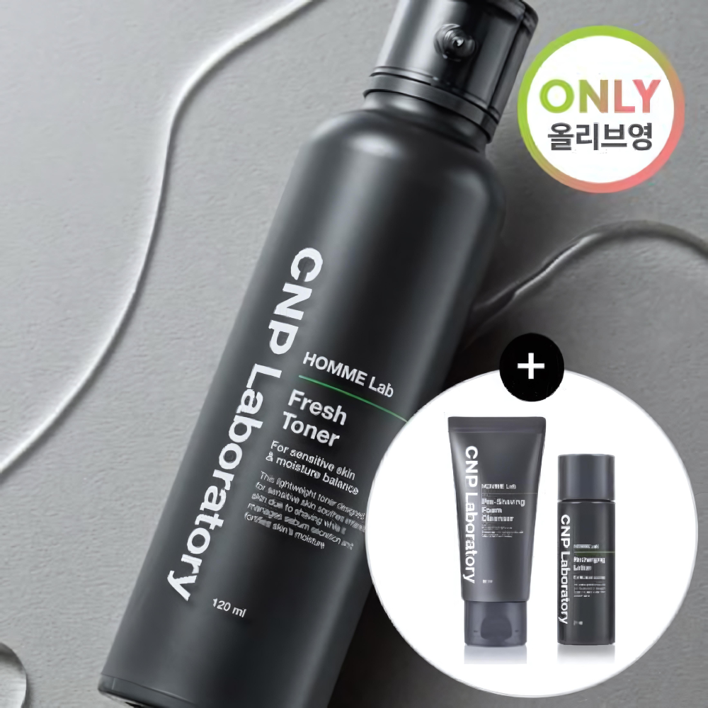 CNP Homme Lab Fresh Toner 120ml Special Set (+Lotion 31ml & Cleansing Foam 50ml)