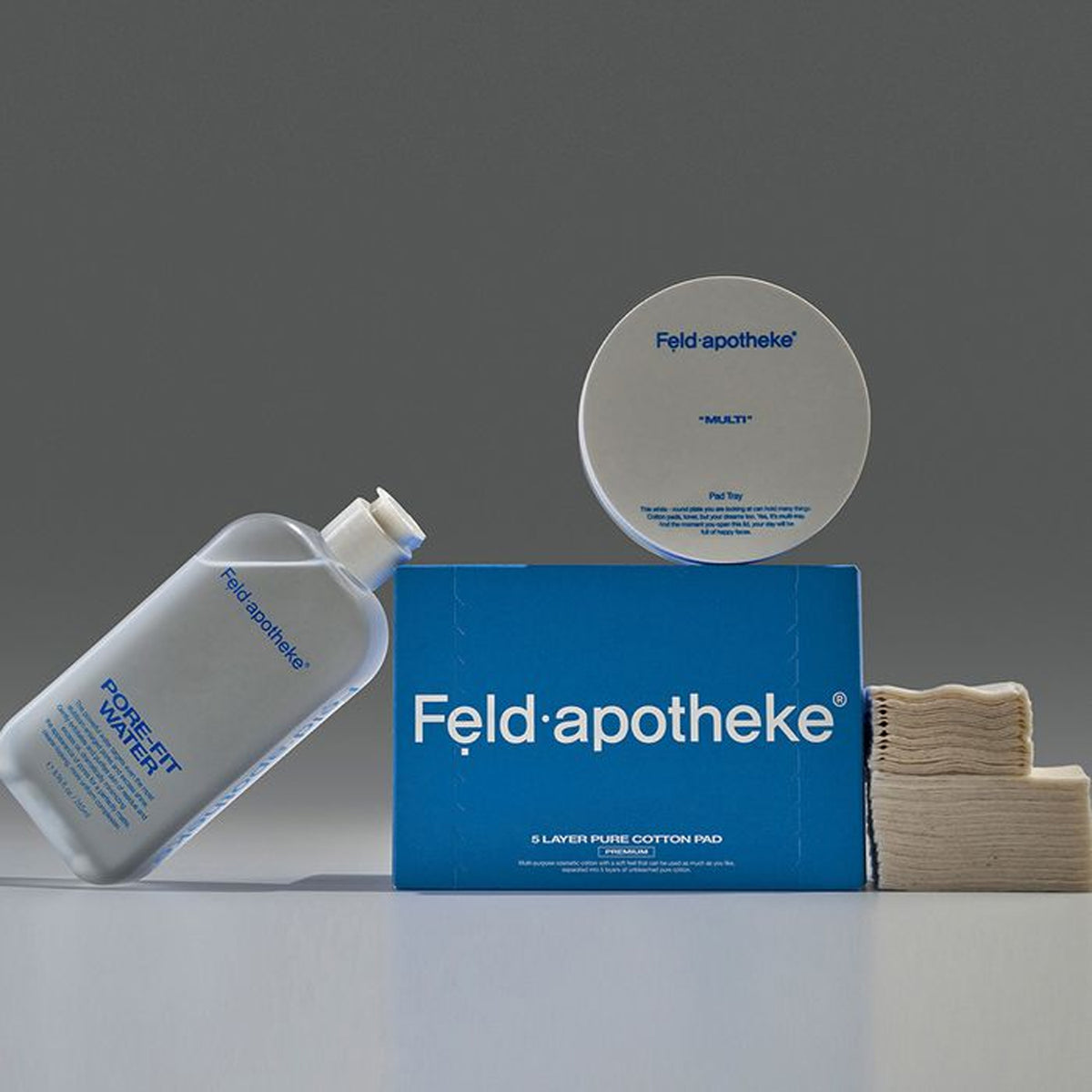 Feld.apotheke [Skin Pack Set] Pore-Fit Water 265ml + Cotton Pads + Tray