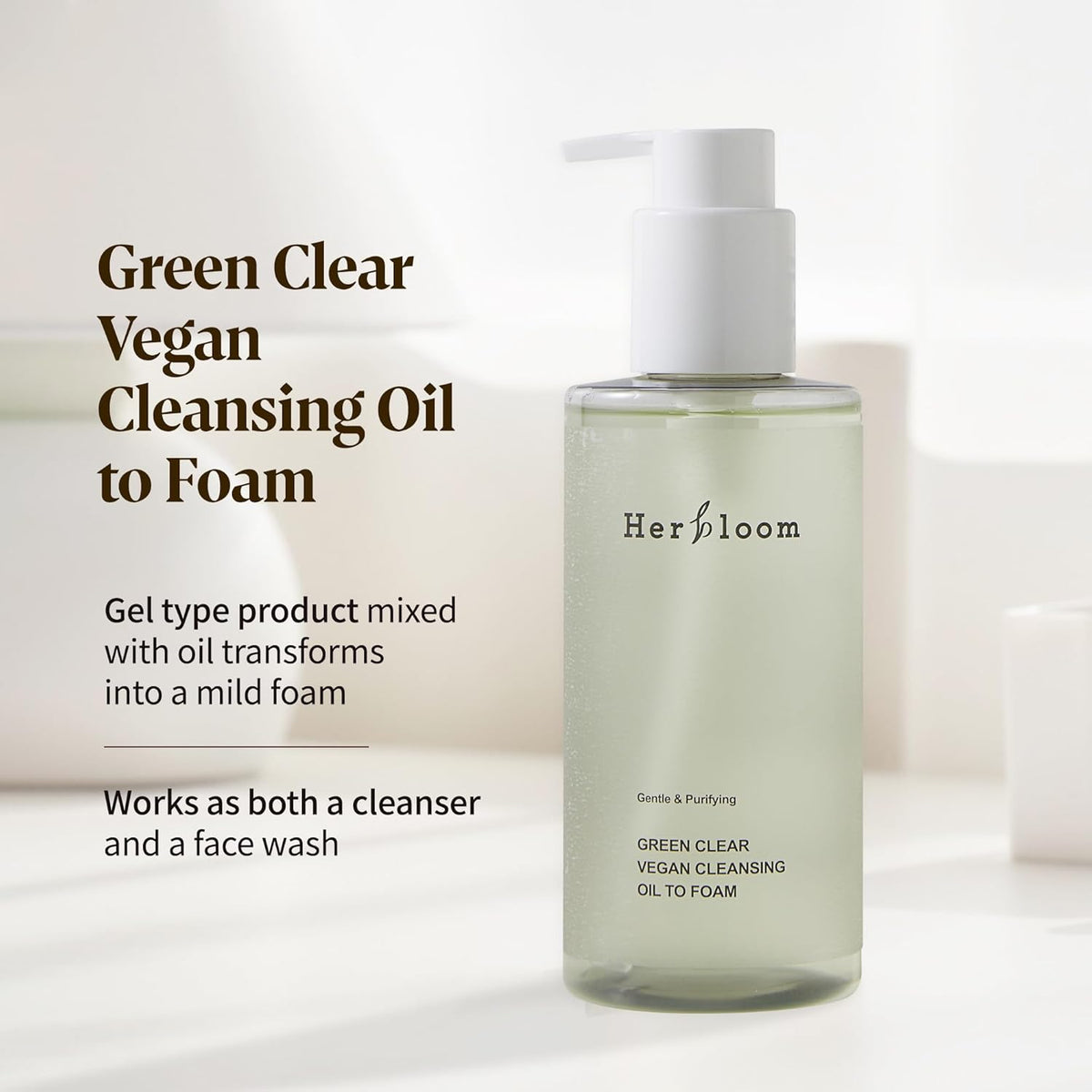 HERBLOOM Green Clear Vegan Cleansing Oil to Foam 200ml