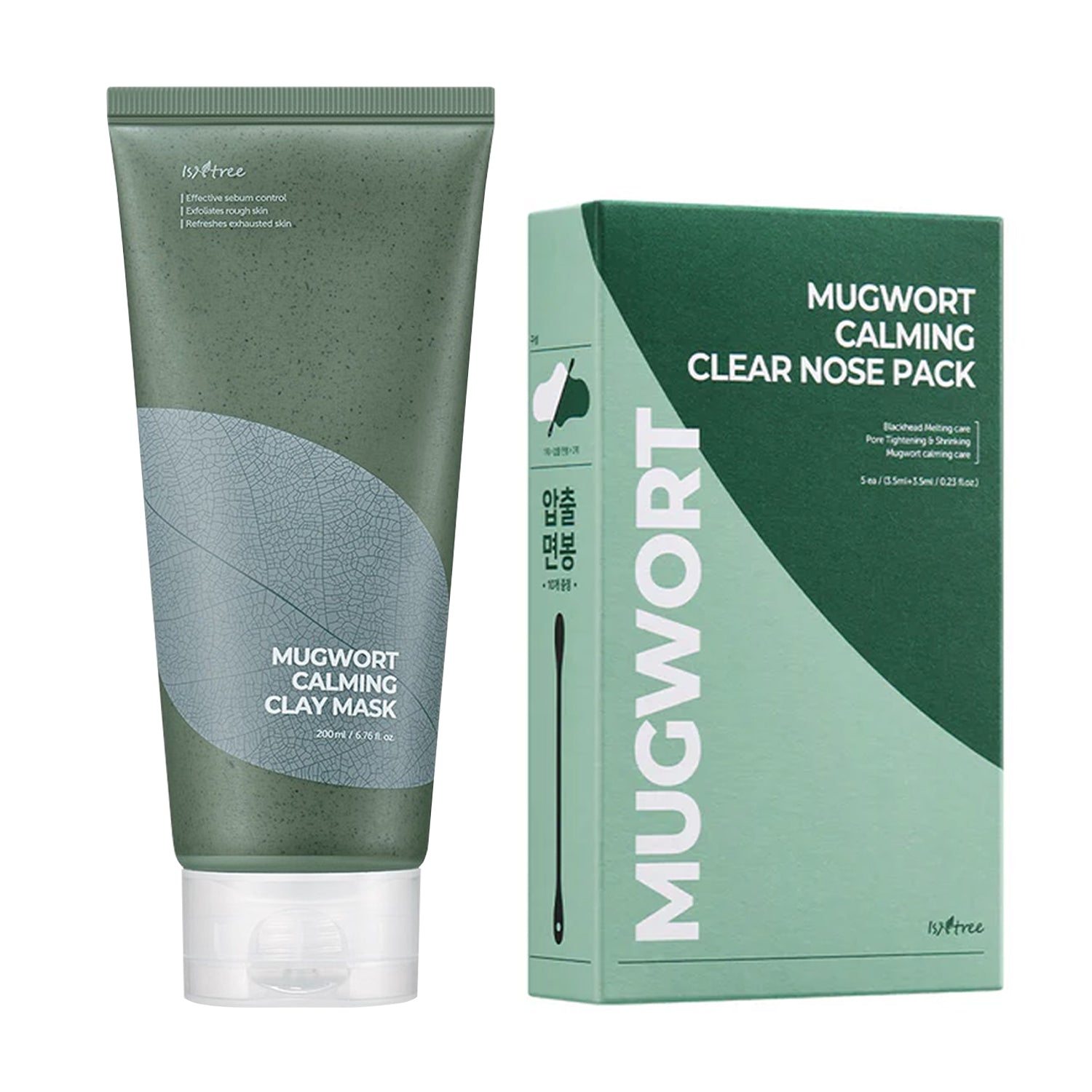 Isntree Mugwort Calming Clear Nose set (Clay mask + Nose pack)
