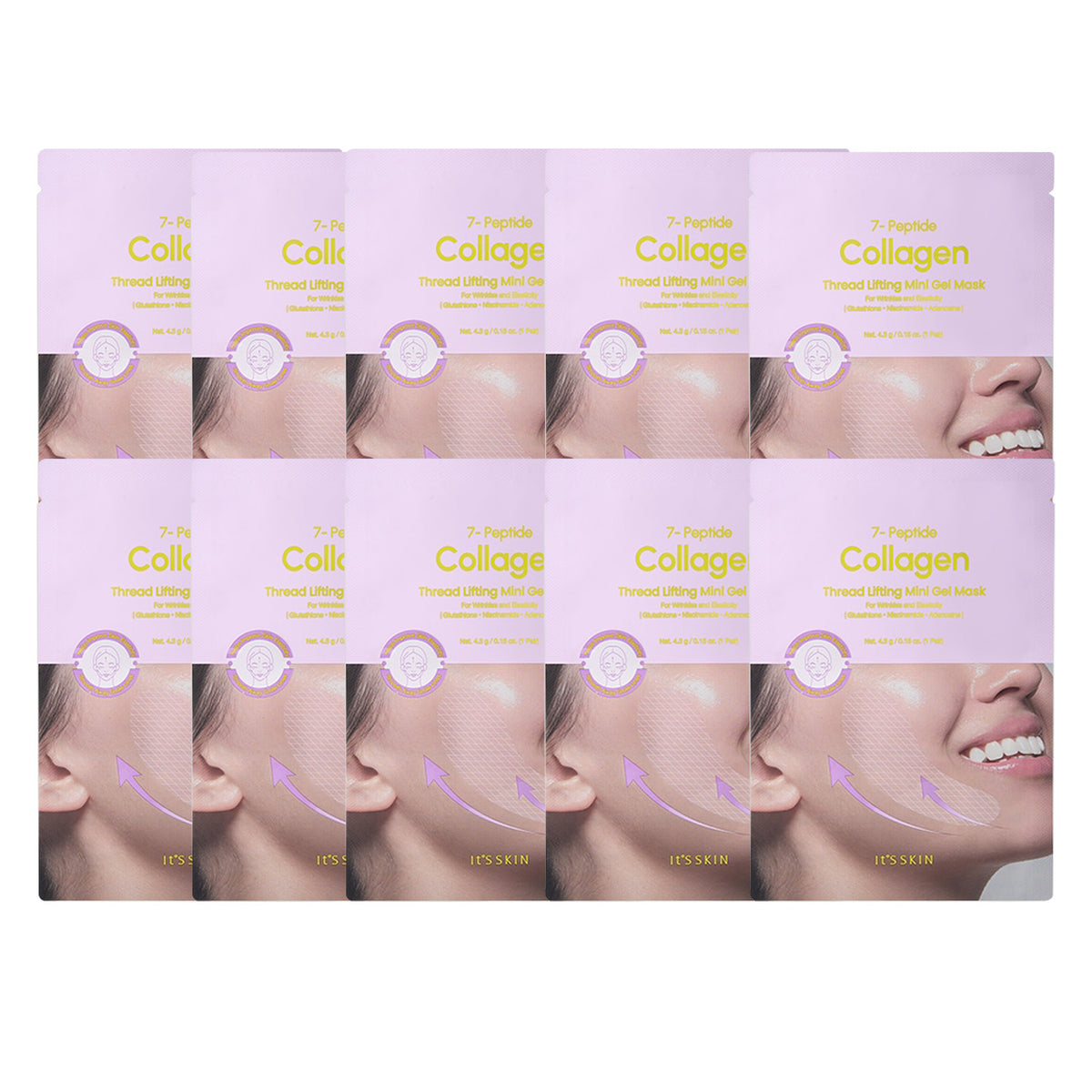 It'S SKIN 7 peptide Collagen Thread Lifting Mini Gel Mask 10ea  20ea