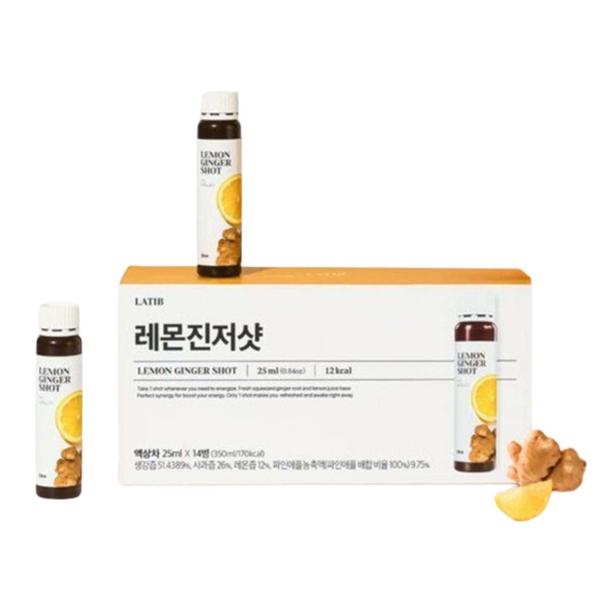 LATIB Lemon Ginger Shot 25ml – Choose 1 of 2 Types (14 pieces / 42 pieces)