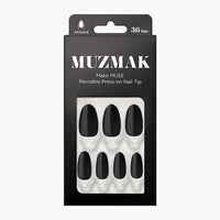 MUZMAK Nail Tips 36pcs #New Black(Almond)