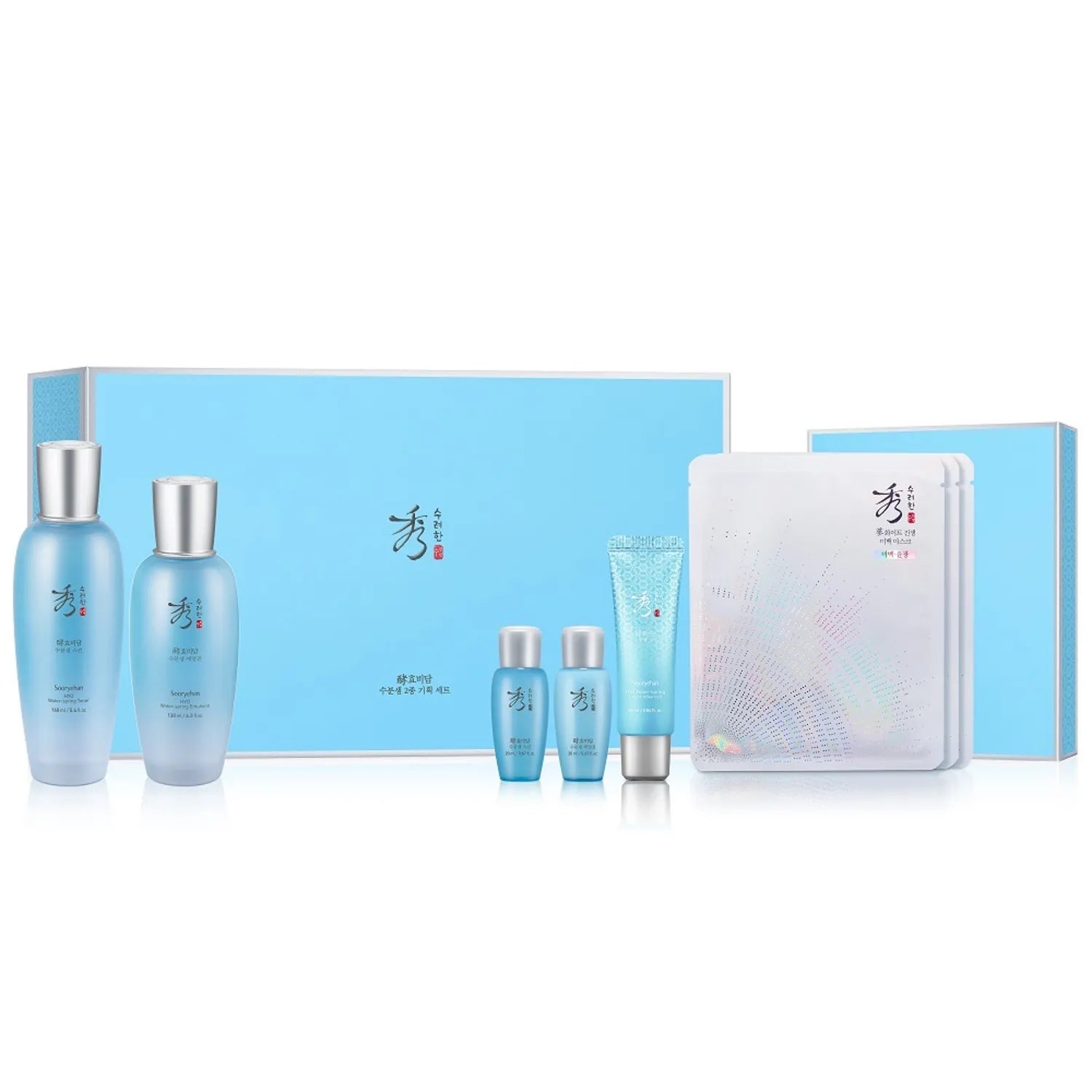 Sooryehan Hyobidam Water Spring Set (piel 160 ml+emulsión 130 ml+tóner 20 ml+emulsión 20 ml+crema 25ml)