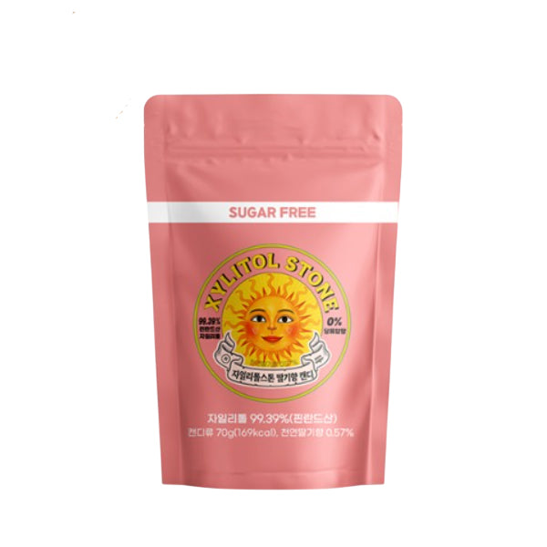 XYLITOL STONE Zipper Bag Strawberry 70g
