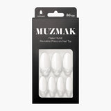 MUZMAK Nail Tips 36pcs #Triple White(Almond)