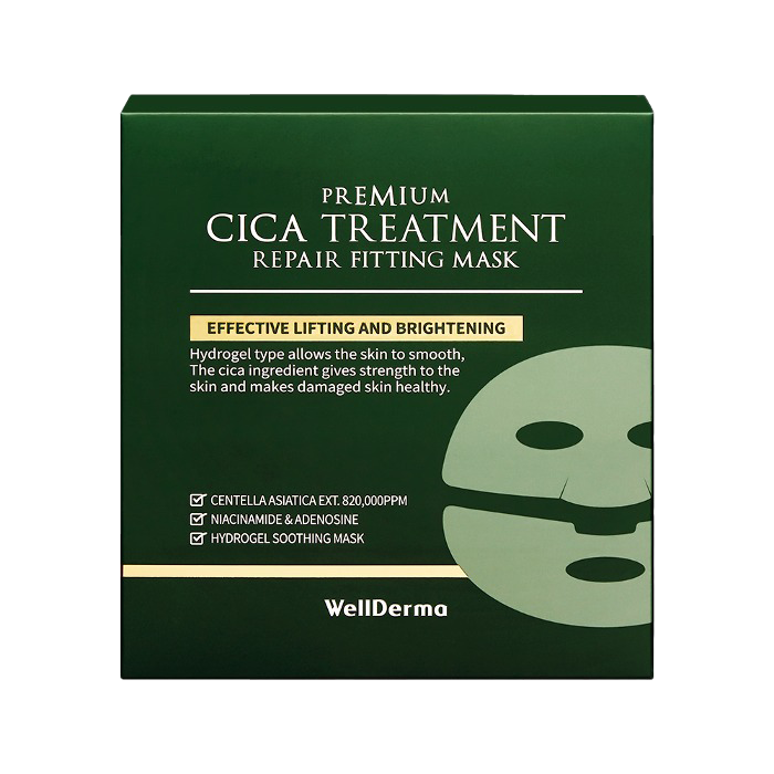 WellDerma Premium Cica Treatment Repair Fitting Mask 25g *4ea (1BOX)