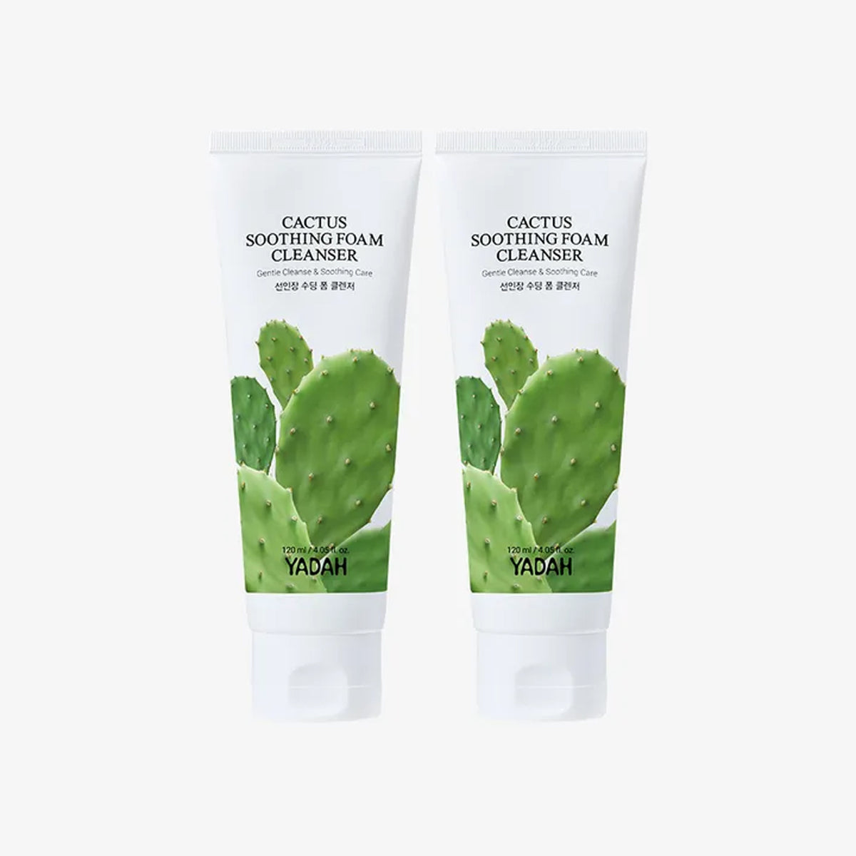YADAH Cactus Soothing Foam Cleanser 120ml (Set of 2)