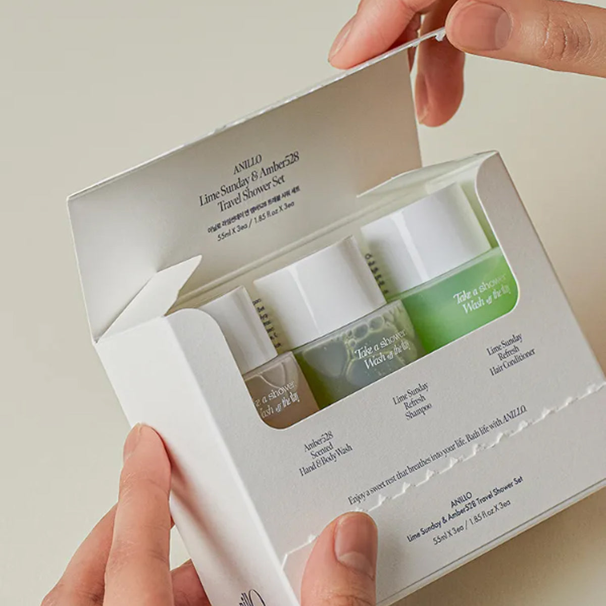 anillO Lime Sunday & Amber 528 Travel Shower Set