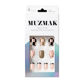 MUZMAK Nail Tips 36pcs #Egg Milktea(Regular Square)